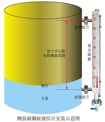 海水液位計(jì)側(cè)裝式安裝示意圖